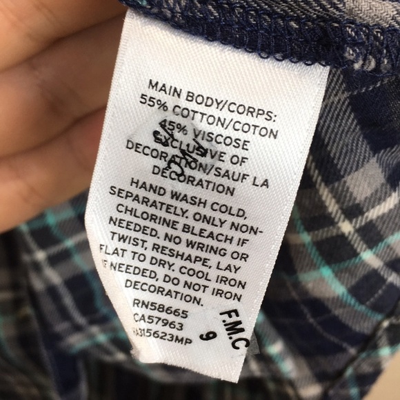 Halogen Embellished Plaid Shirt in Blue LP - Picture 4 of 8